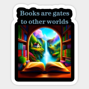 Books are gates to other worlds Sticker